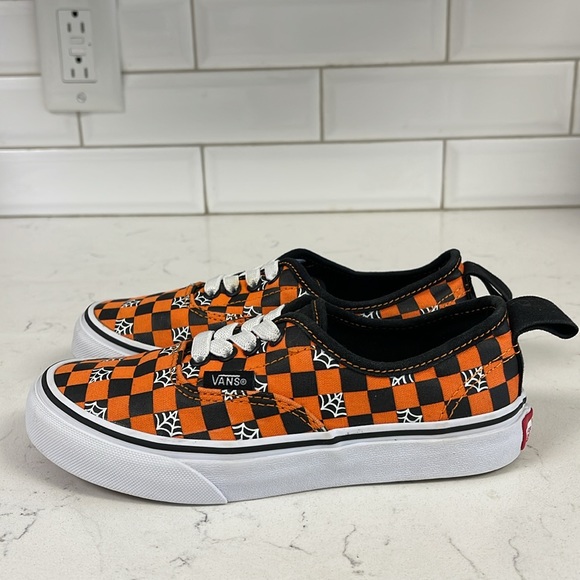 VANS KIDS GLOW CHECKERBOARD WEB AUTHENTIC ELASTIC LACE Size 1 Big Kids Halloween - Picture 12 of 16